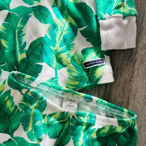 Janie and Jack Bosphorus Palm Leaf Print Pajamas EUC Size 4T - Picture 4 of 6